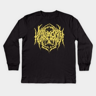 Fashion Jewelry (Bling Bling Yellow) - Death Metal Logo Kids Long Sleeve T-Shirt